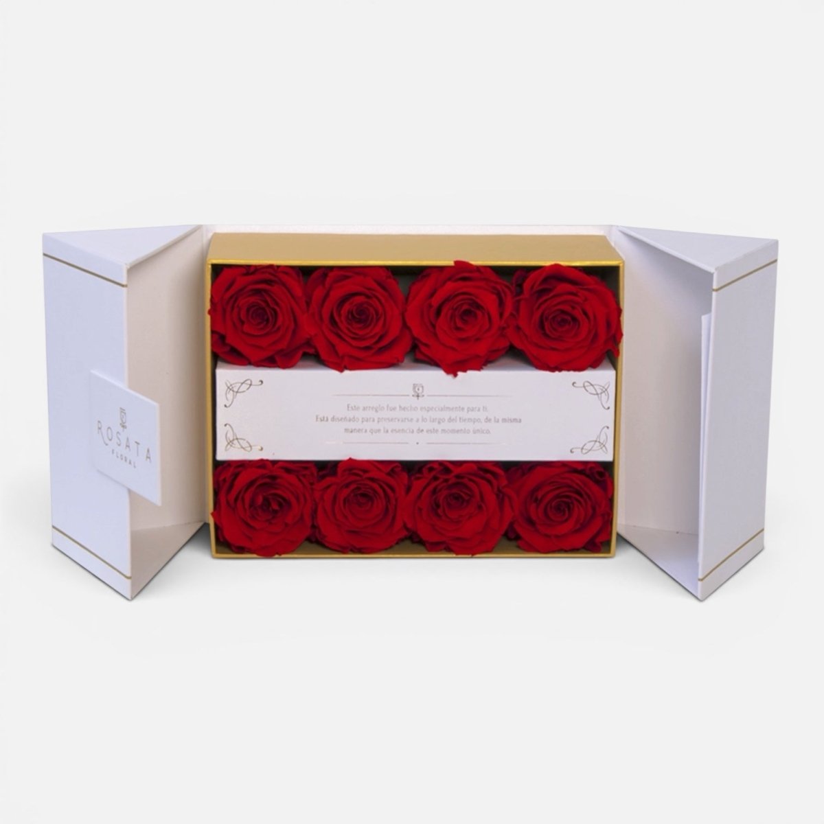 Everose White - 8 rosas eternas - arreglo de rosas - Rosata Floral