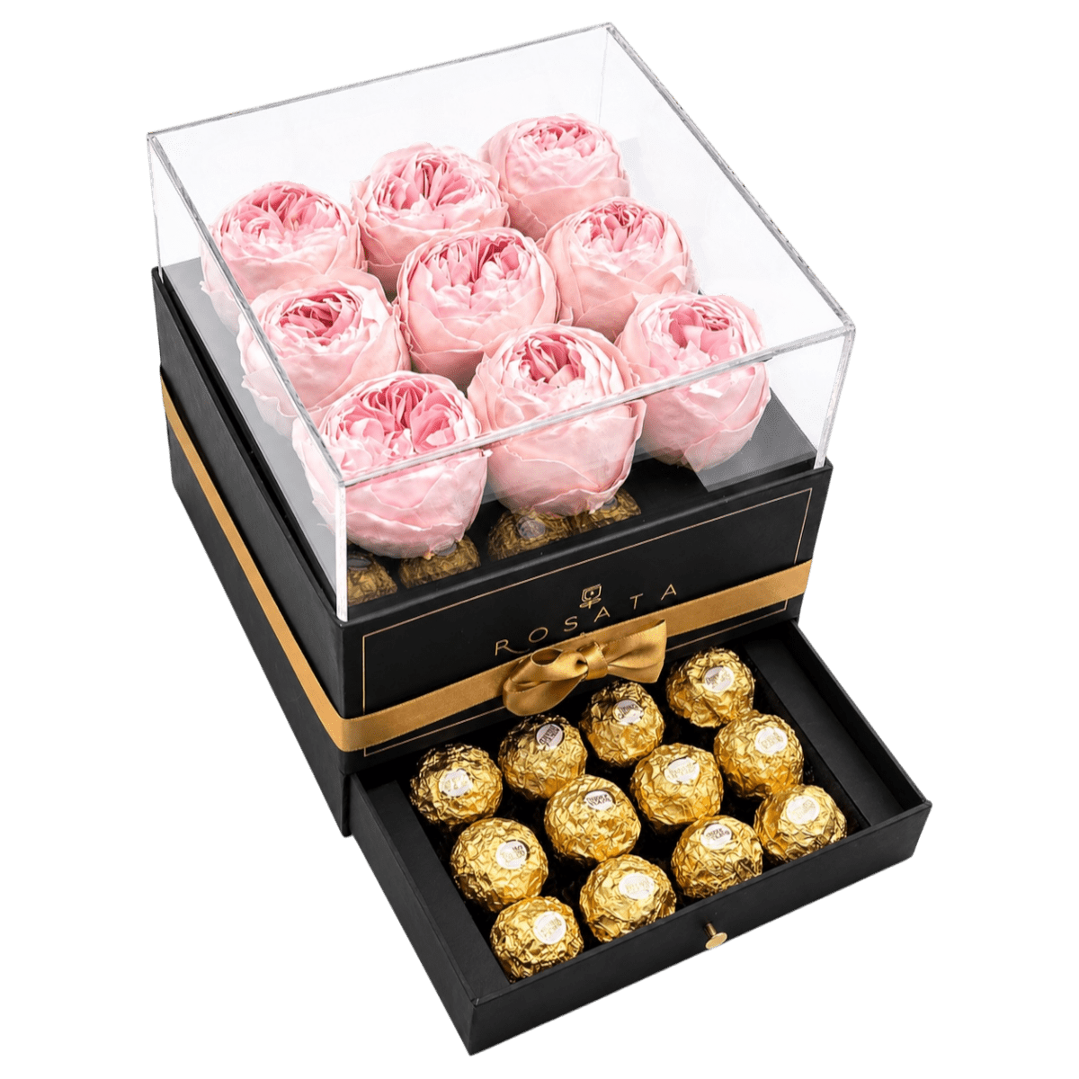 Harmonia - 9 Peonias con chocolates - arreglo de rosas - Rosata Floral