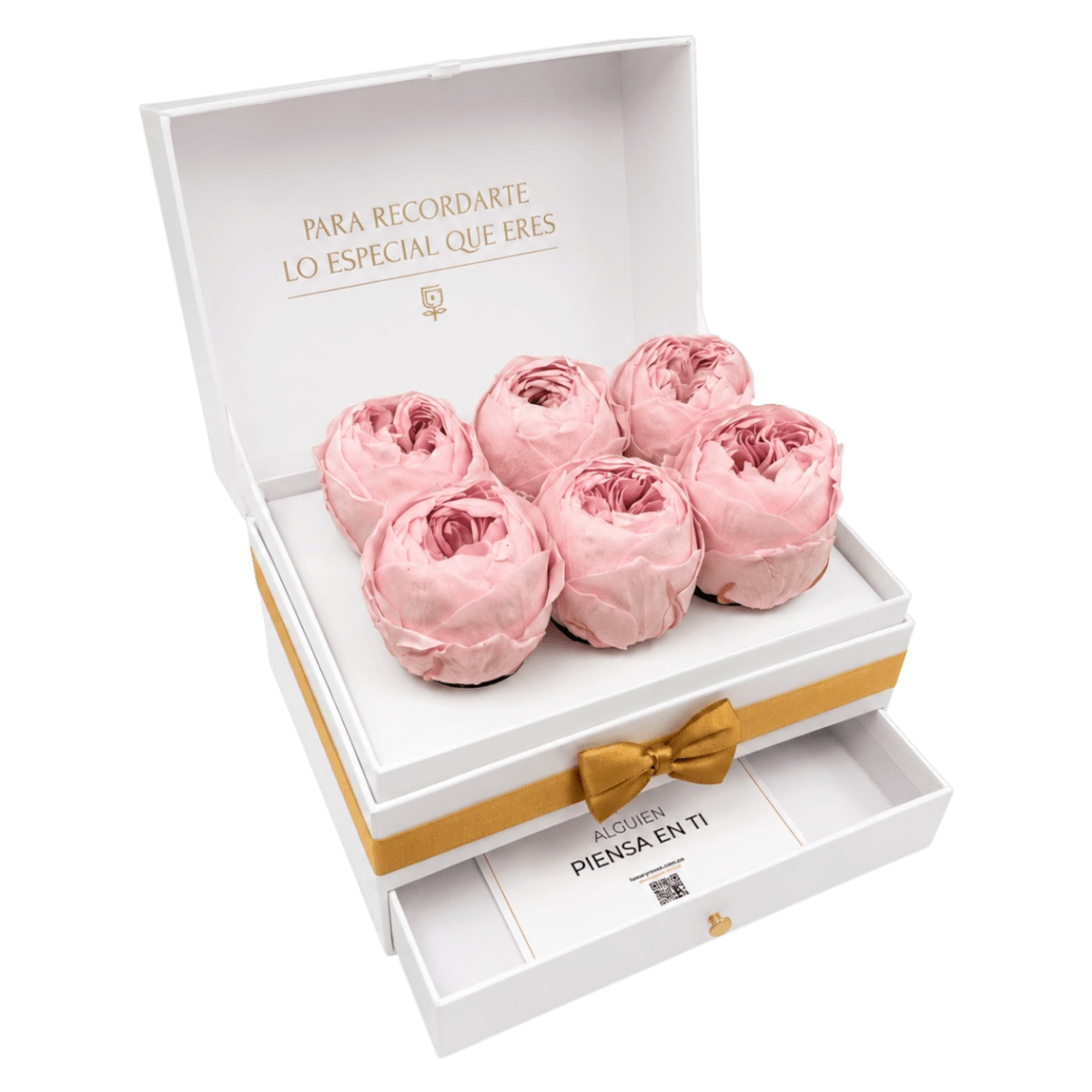 Cofret White | 6 Peonias - arreglo de rosas - Rosata Floral