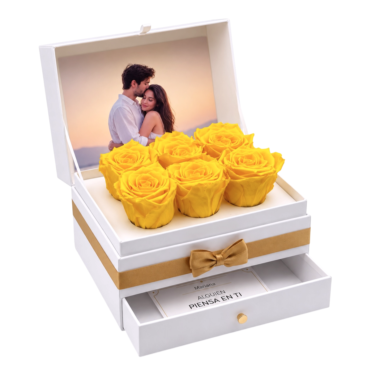 Cofret White | 6 Rosas Amarillas