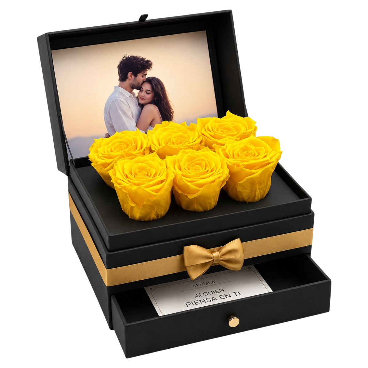 Cofret | 6 Rosas Amarillas