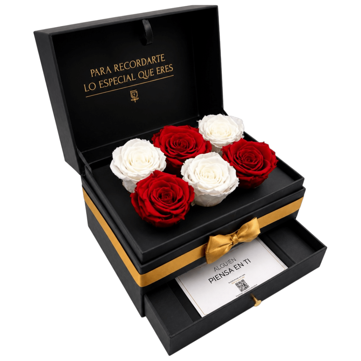 Cofret - 6 rosas eternas en cofre - arreglo de rosas - Rosata Floral