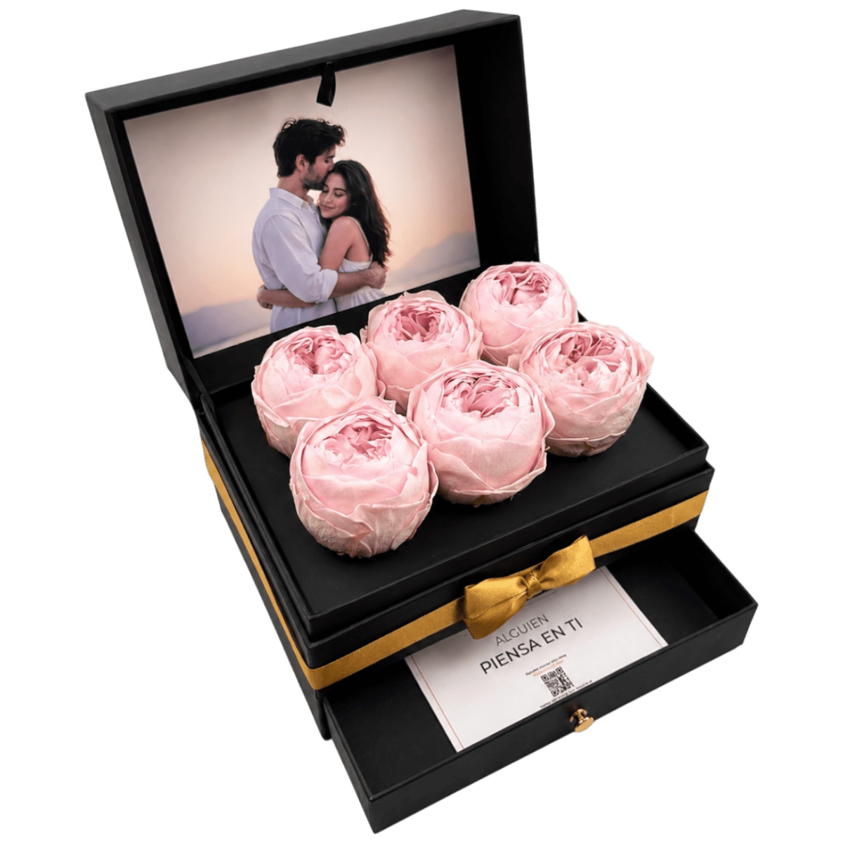 Cofret | 6 Peonias - arreglo de rosas - Rosata Floral