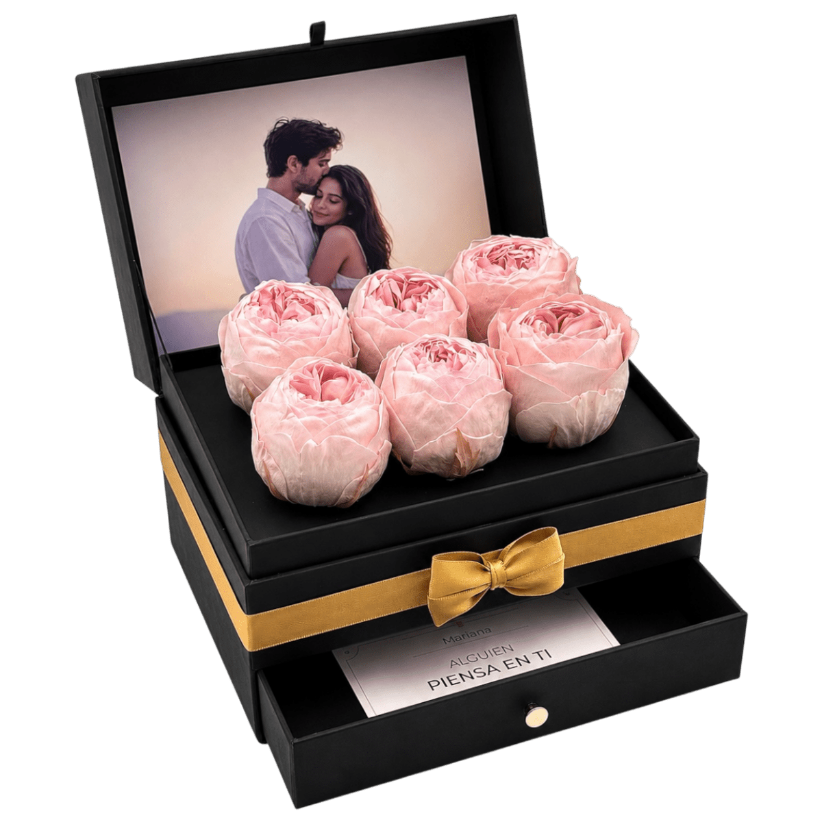 Cofret | 6 Peonias - arreglo de rosas - Rosata Floral