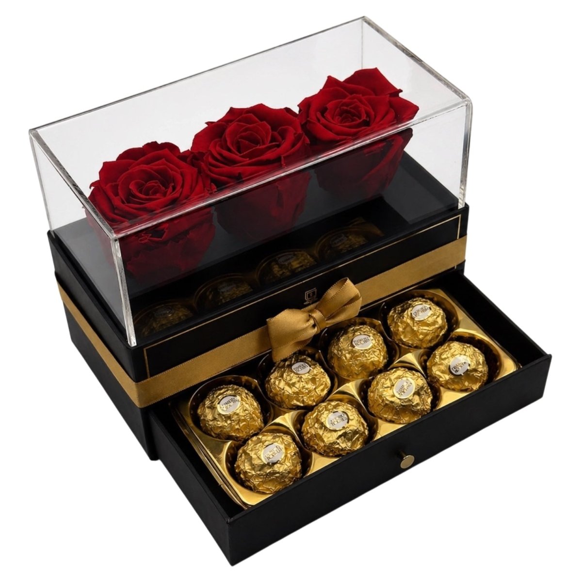 Harmonia - 3 rosas con chocolates - arreglo de rosas - Rosata Floral