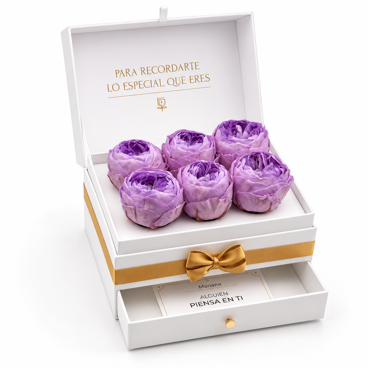 Cofret White | 6 Peonias
