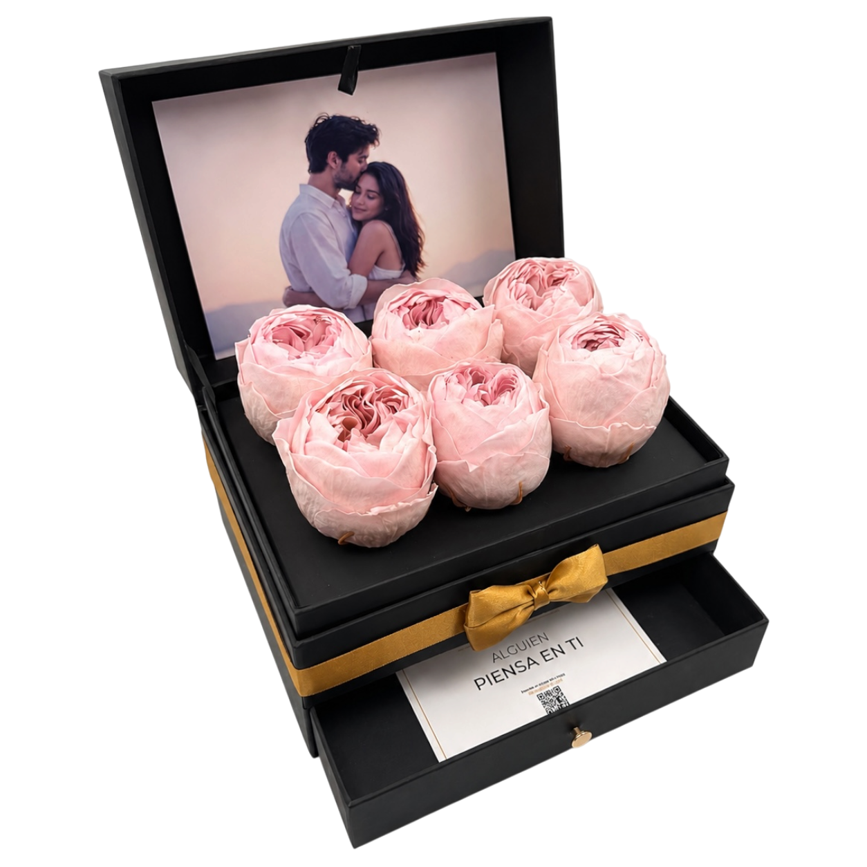 Cofret | 6 peonias con foto