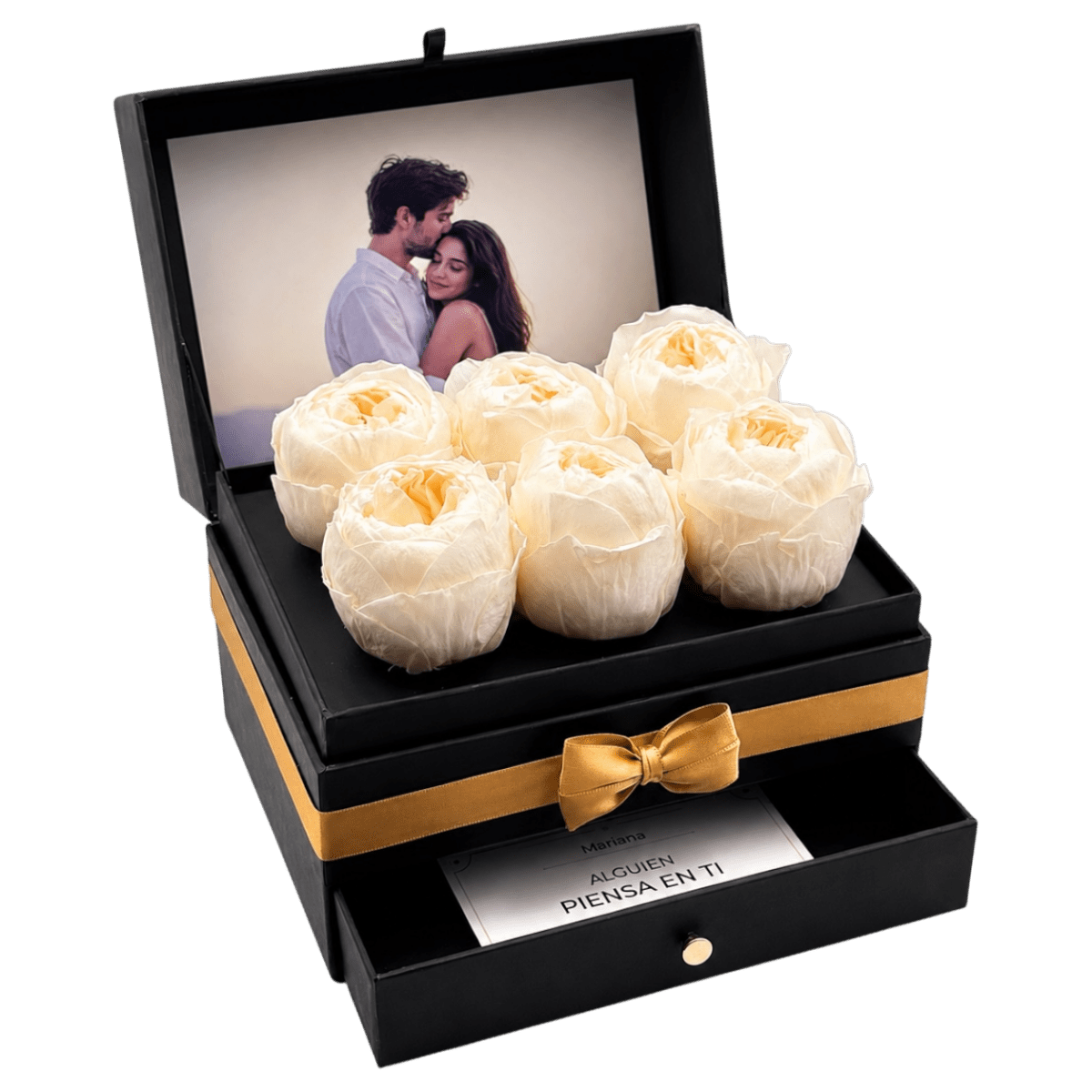 Cofret | 6 Peonias - arreglo de rosas - Rosata Floral