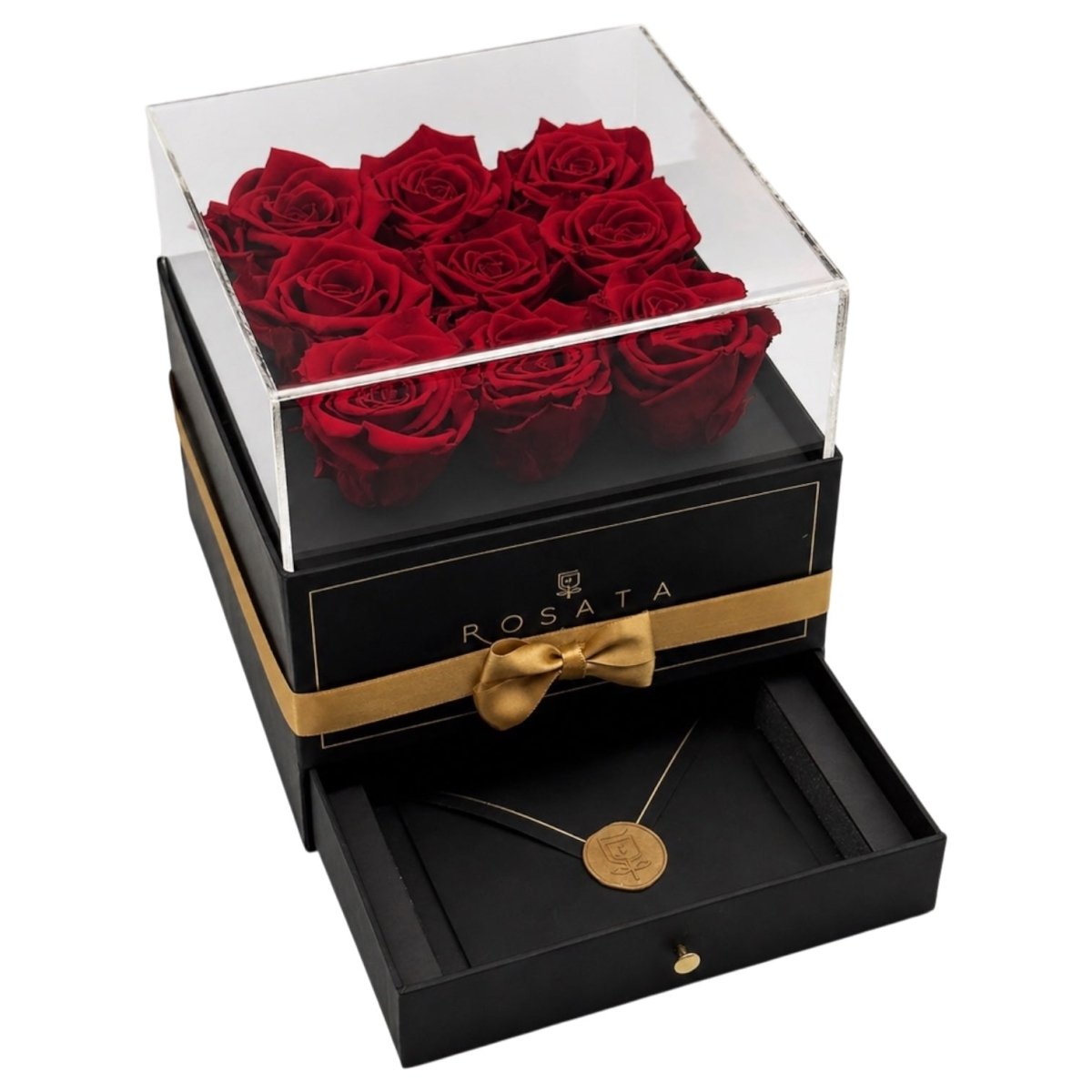 Harmonia - 9 rosas con cajonera - arreglo de rosas - Rosata Floral