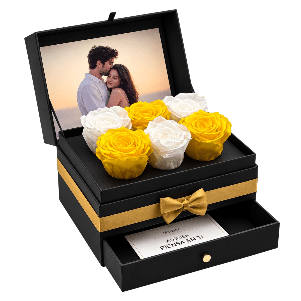Cofret | 6 Rosas Amarillas - arreglo de rosas - Rosata Floral
