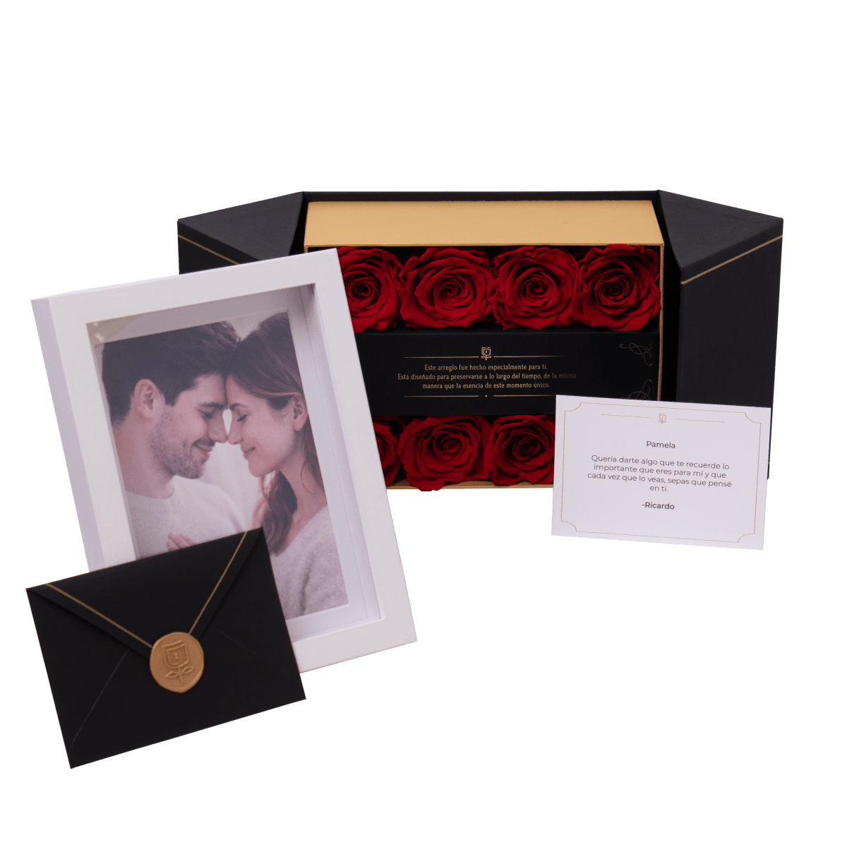 Everose 8 con marco - arreglo de rosas - Rosata Floral