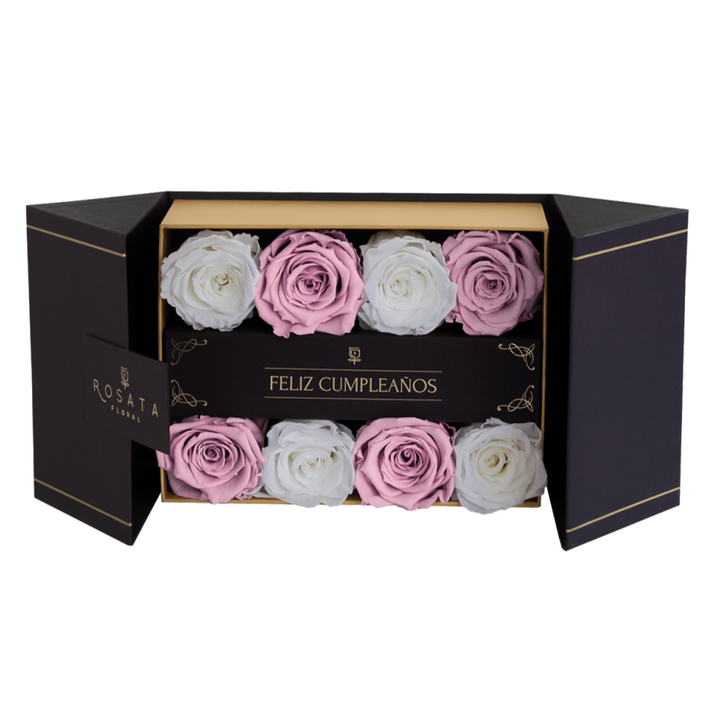 Everose 8 Feliz Cumpleaños - Nacional - arreglo de rosas - Rosata Floral