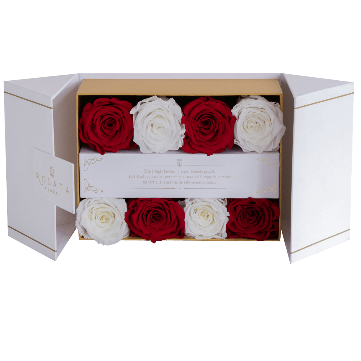 Everose White 8 Preservadas - Nacional - arreglo de rosas - Rosata Floral