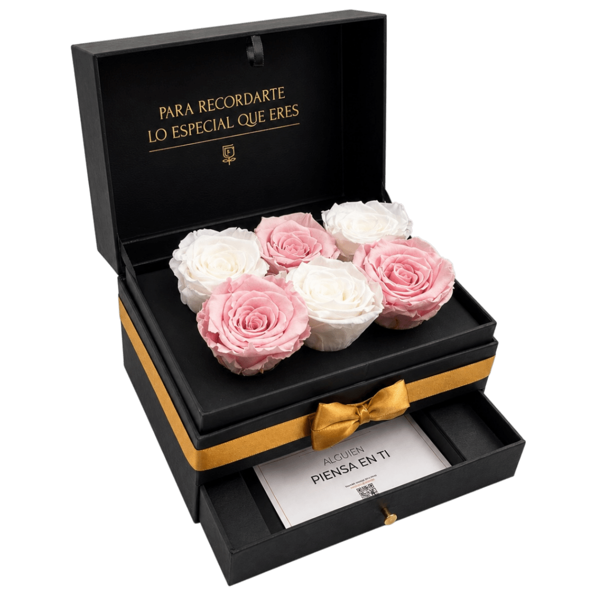 Cofret - 6 rosas eternas en cofre - arreglo de rosas - Rosata Floral