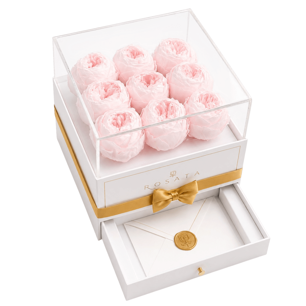 Harmonia White - 9 Peonias eternas - arreglo de rosas - Rosata Floral