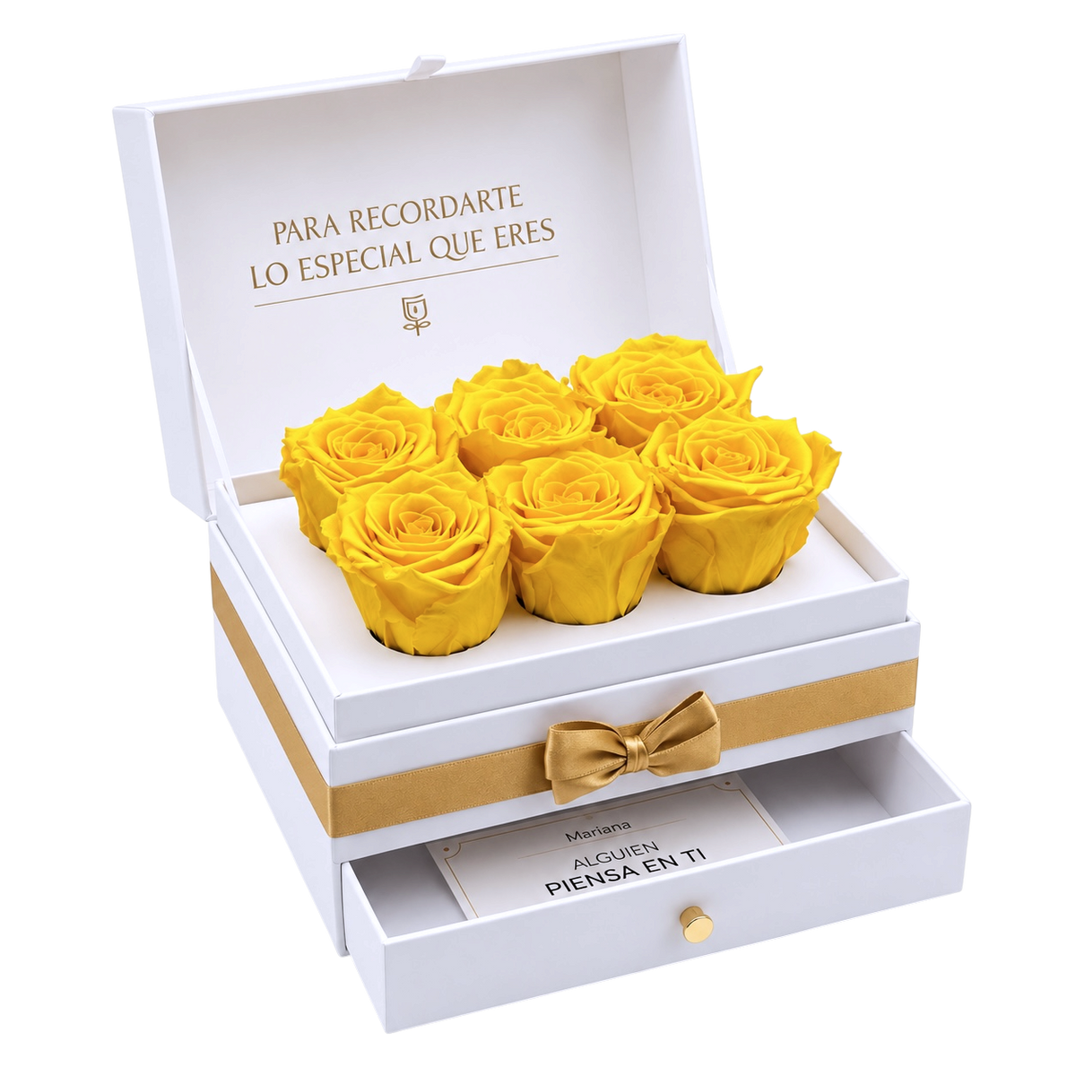 Cofret White | 6 Rosas Amarillas