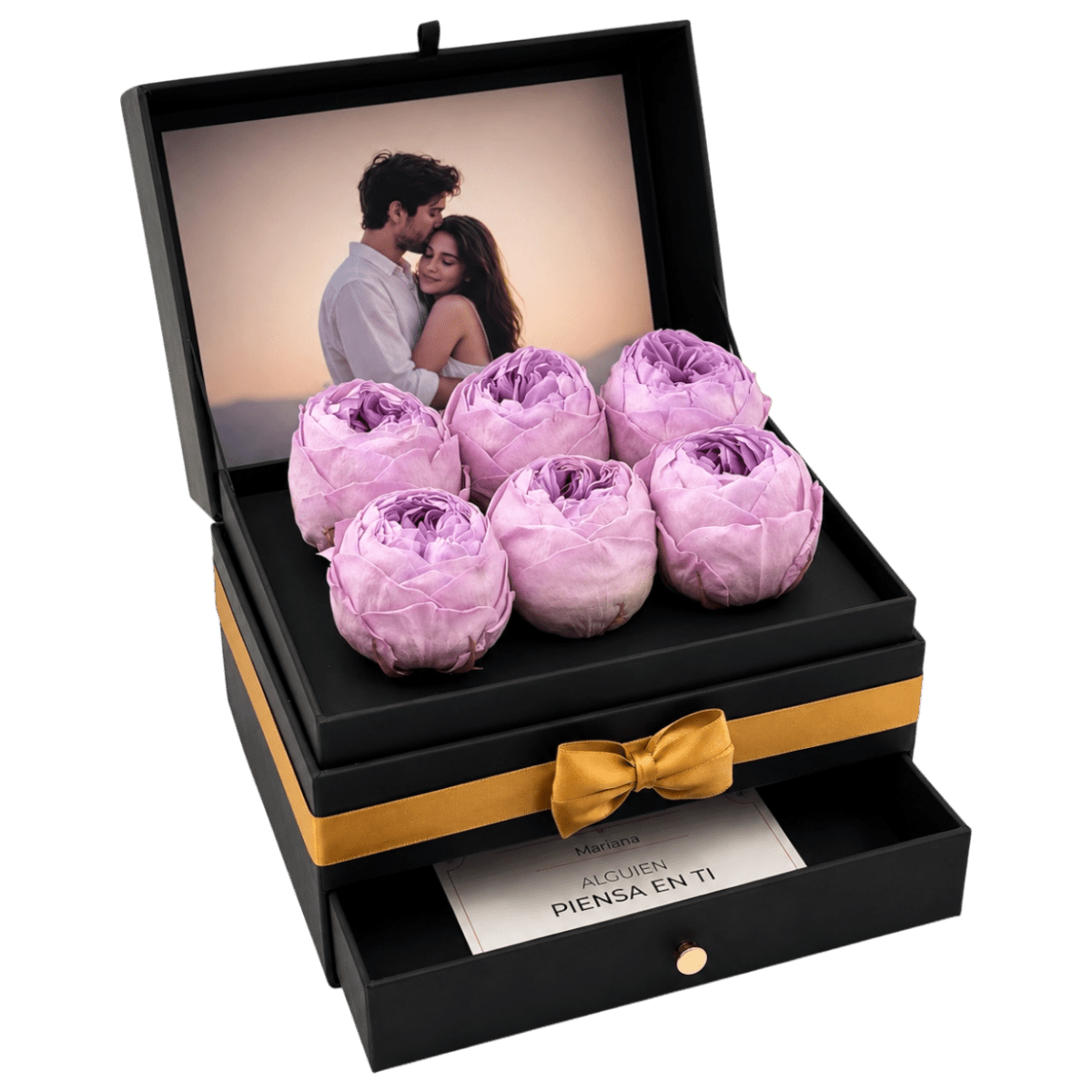 Cofret | 6 Peonias - arreglo de rosas - Rosata Floral