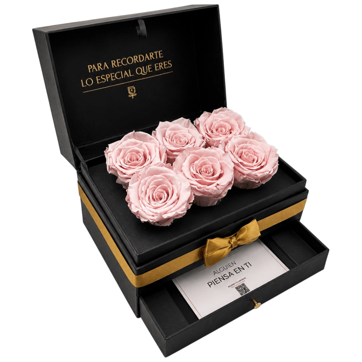 Cofret - 6 rosas eternas en cofre - arreglo de rosas - Rosata Floral