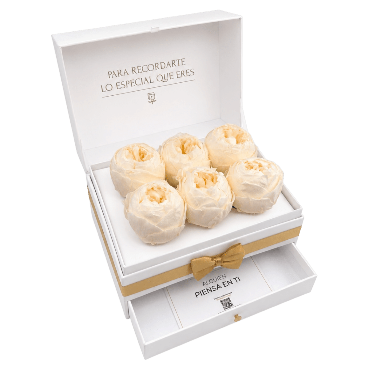 Cofret White | 6 Peonias - arreglo de rosas - Rosata Floral