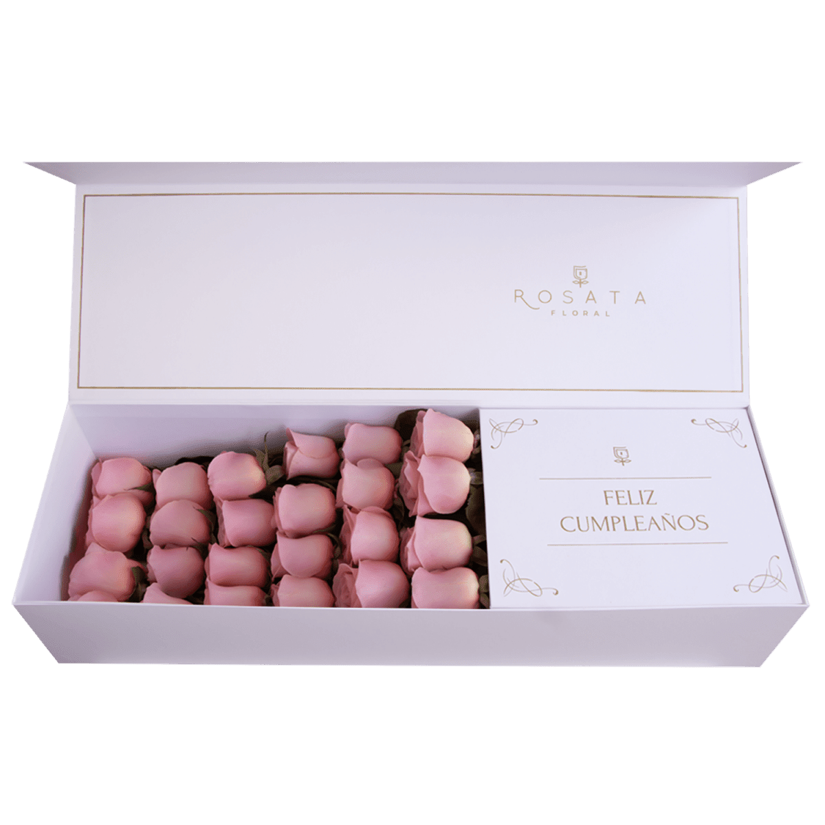 Classic White - Feliz Cumpleaños - arreglo de rosas - Rosata Floral