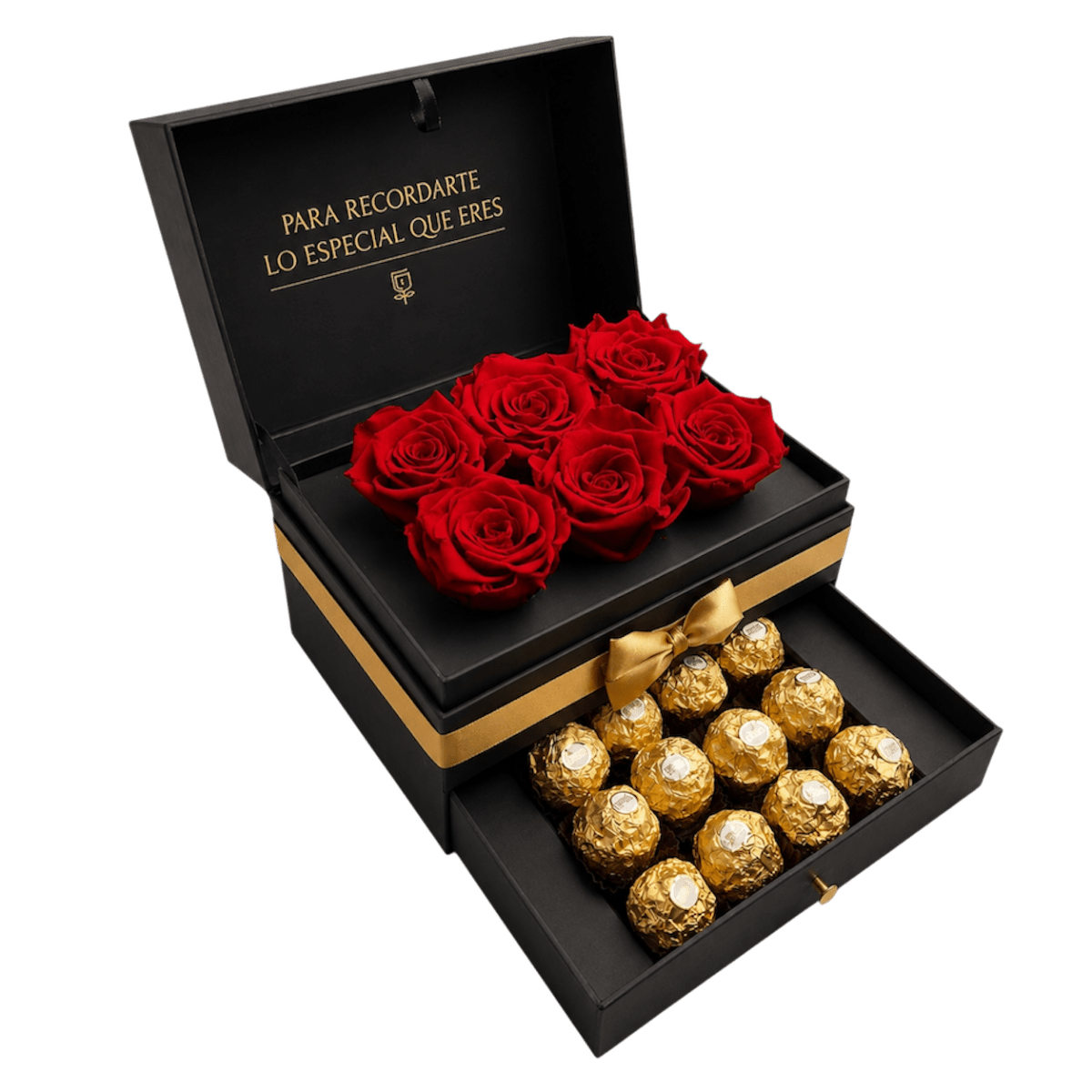 Cofret de rosas con chocolates - arreglo de rosas - Rosata Floral