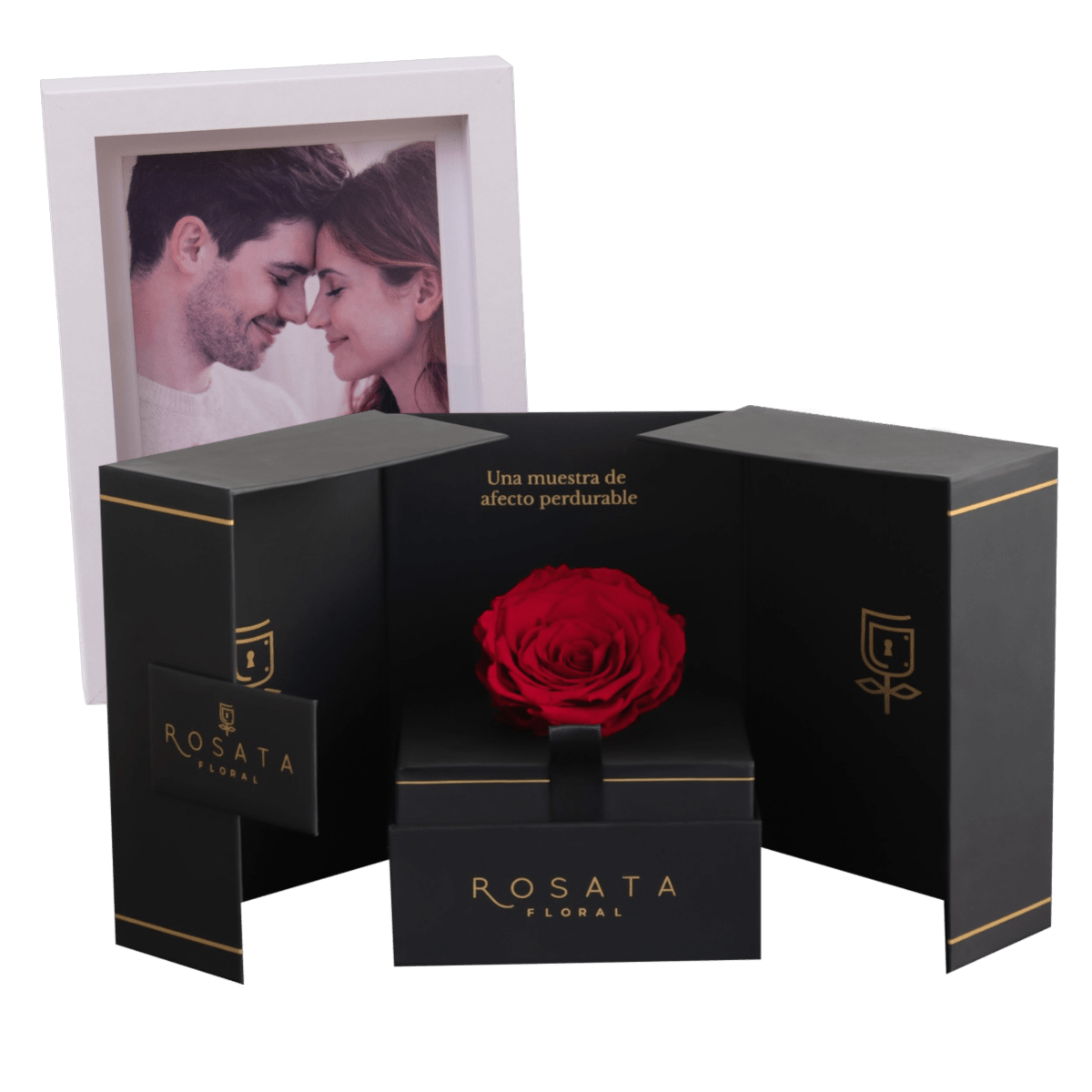 Eternal con foto en marco - arreglo de rosas - Rosata Floral