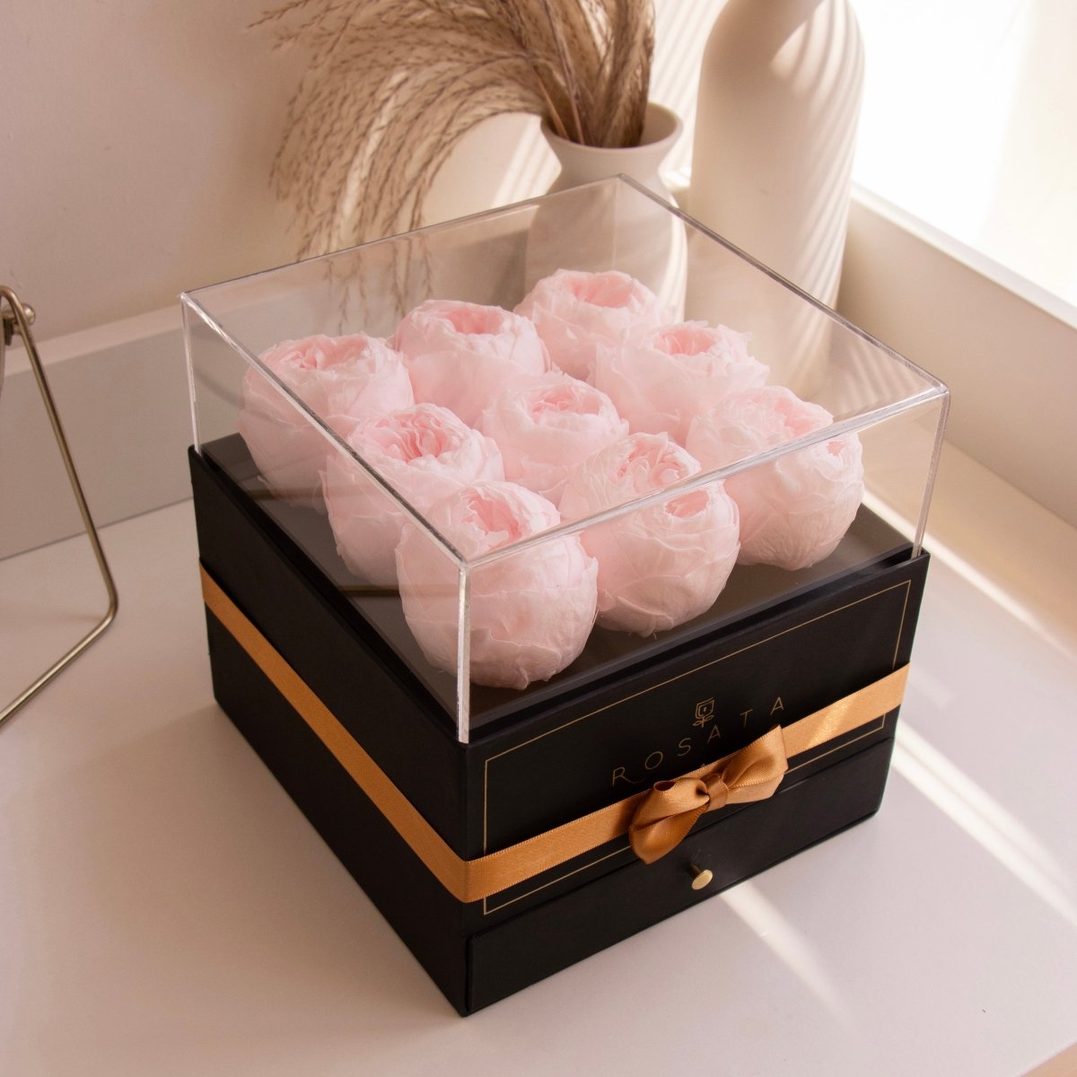 Harmonia - 9 Peonias eternas - arreglo de rosas - Rosata Floral