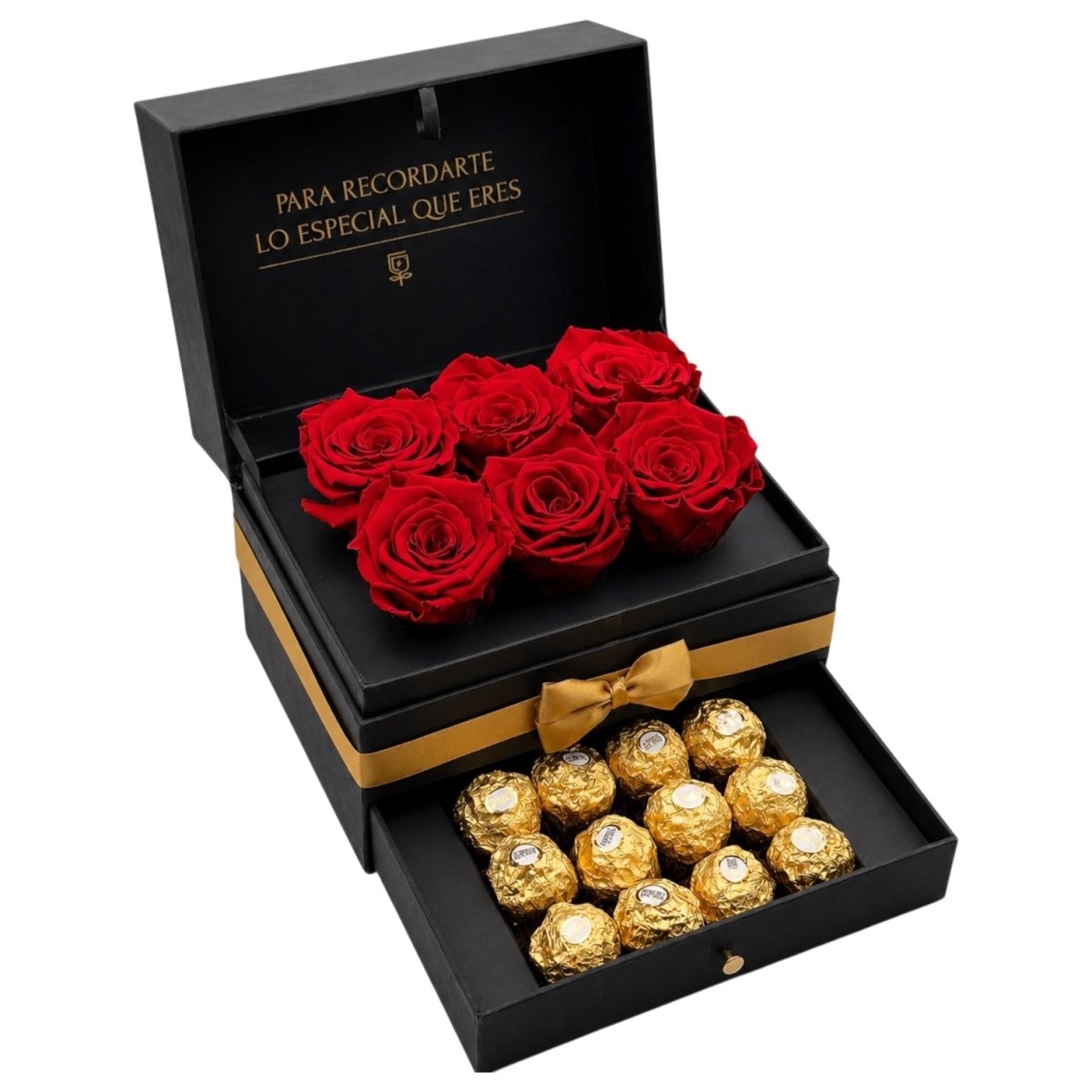 Cofret - 6 rosas con chocolates - arreglo de rosas - Rosata Floral