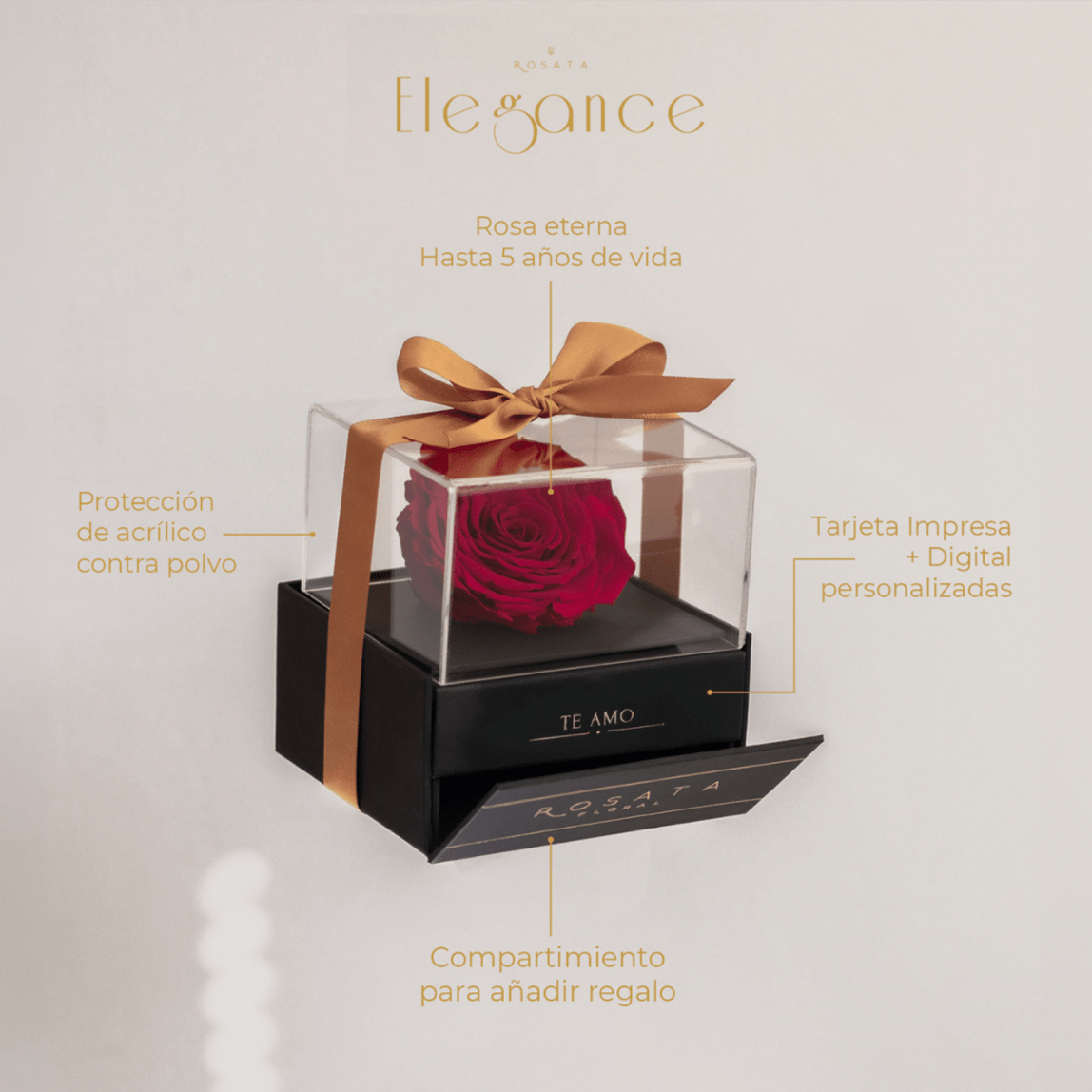 Elegance - Te amo - San Valentín - arreglo de rosas - Rosata Floral