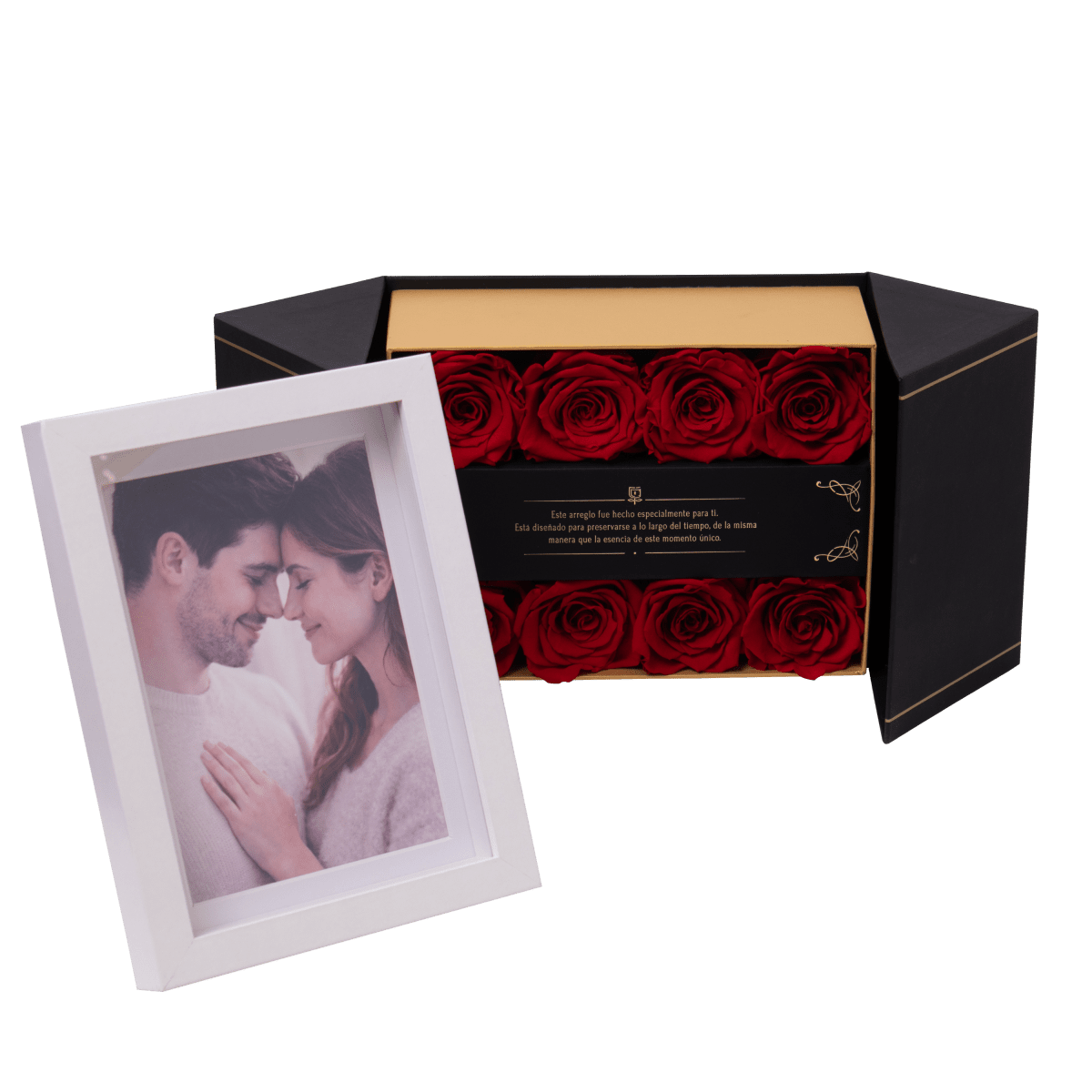 Everose 8 con marco - arreglo de rosas - Rosata Floral