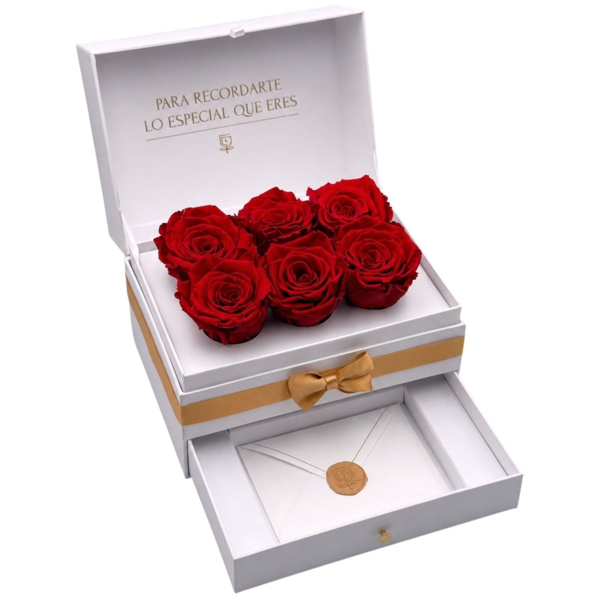 Cofret White - 6 rosas eternas - arreglo de rosas - Rosata Floral