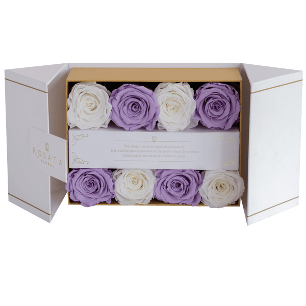 Everose 8 White Lilas - arreglo de rosas - Rosata Floral