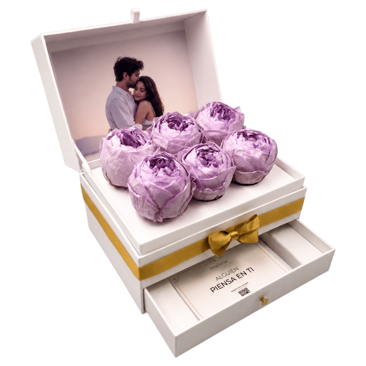 Cofret de peonias White - arreglo de rosas - Rosata Floral