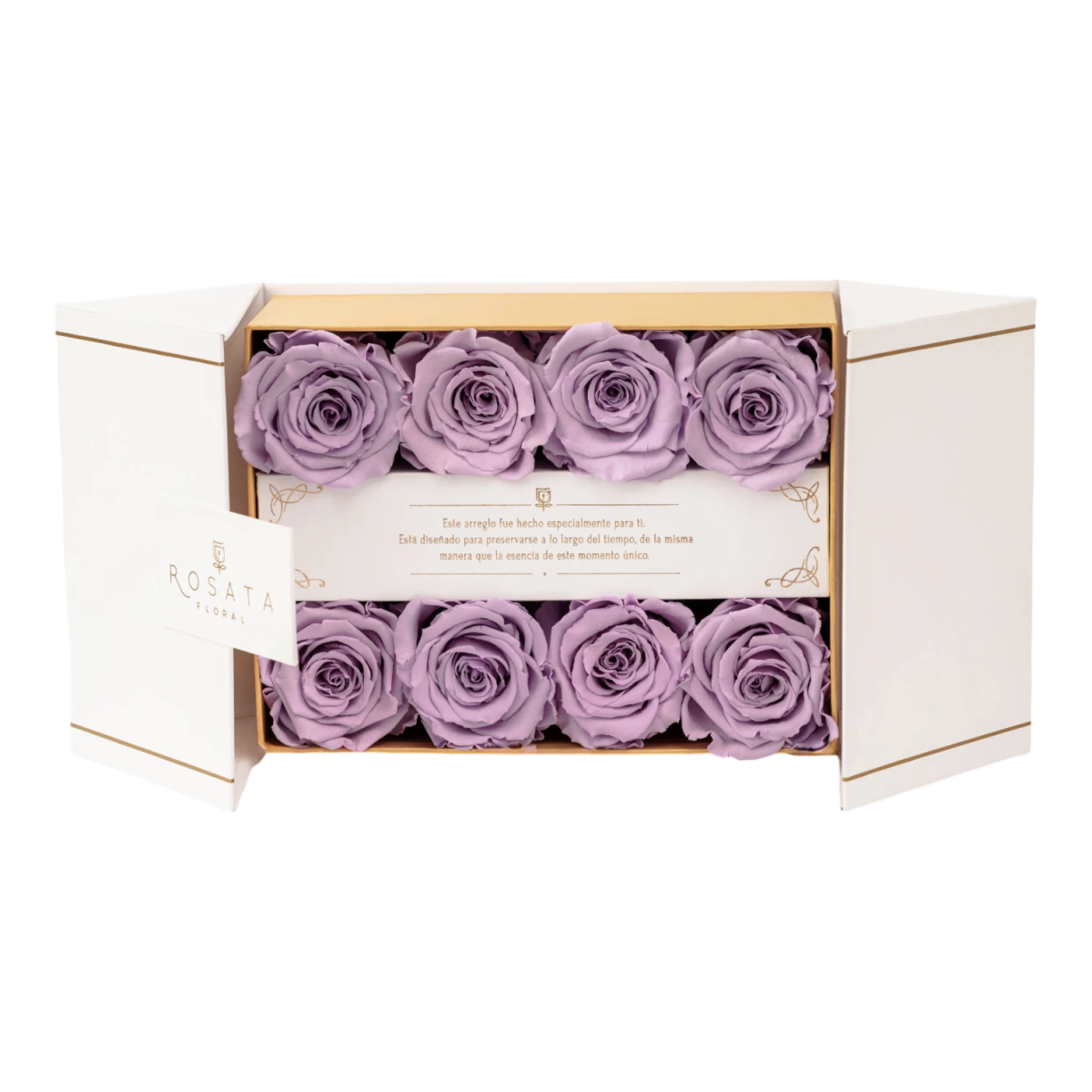 Everose 8 White Lilas - arreglo de rosas - Rosata Floral