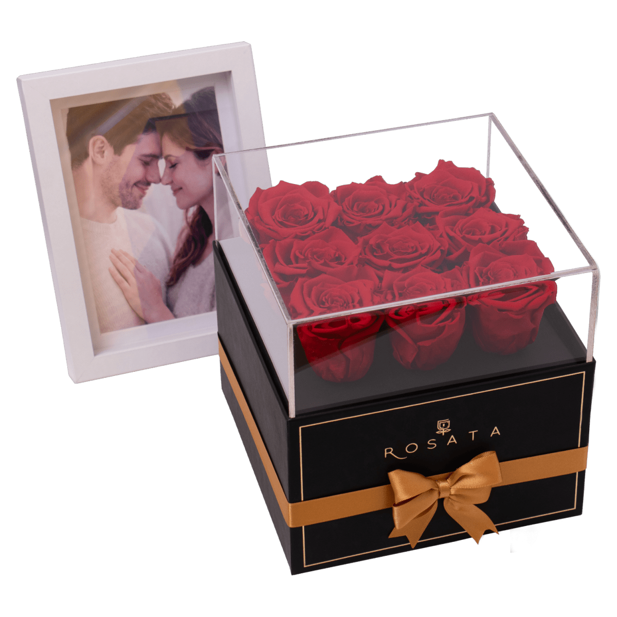 Harmonia 9 con marco - arreglo de rosas - Rosata Floral