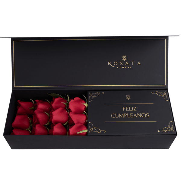 Classic 12 - Feliz Cumpleaños - arreglo de rosas - Rosata Floral