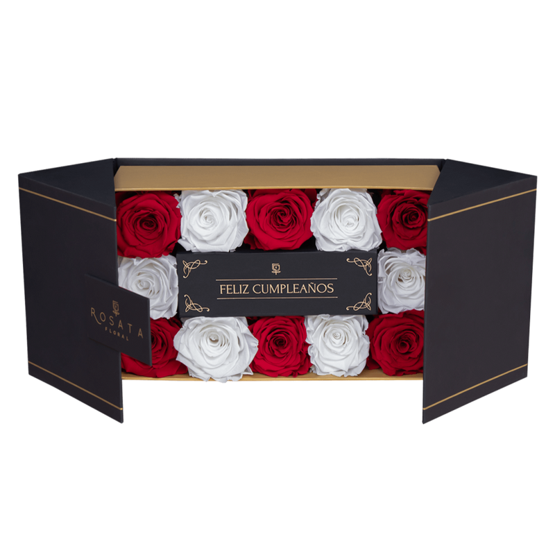 Everose 12 Feliz Cumpleaños - Nacional - arreglo de rosas - Rosata Floral