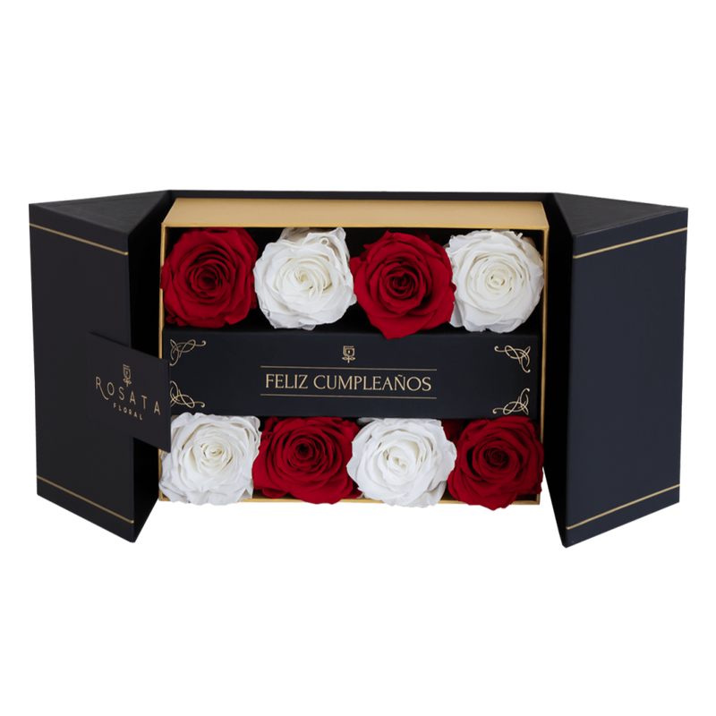 Everose 8 Feliz Cumpleaños - Nacional - arreglo de rosas - Rosata Floral