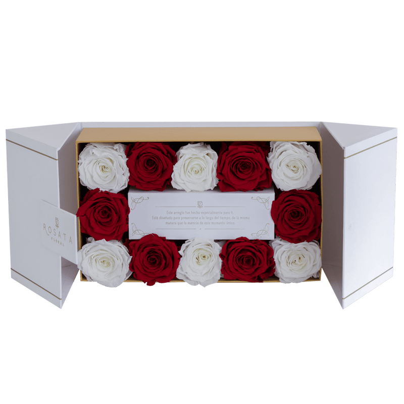 Everose White 12 Preservadas - Nacional - arreglo de rosas - Rosata Floral