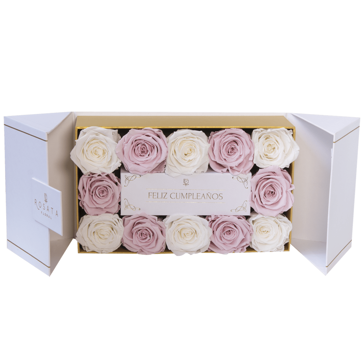 Everose 12 White Cumpleaños - Nacional - arreglo de rosas - Rosata Floral