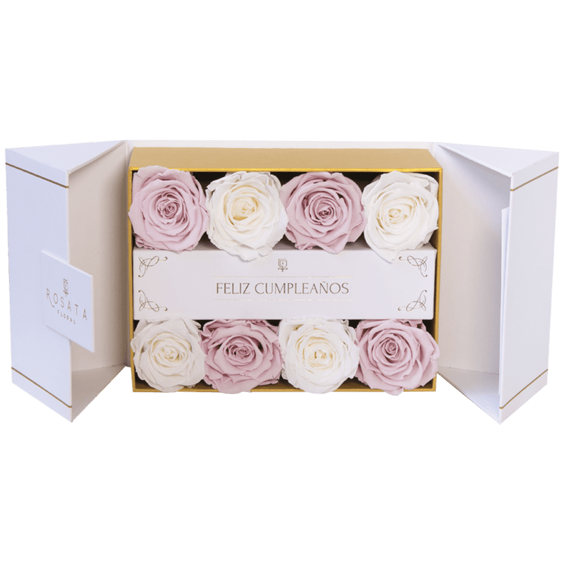 Everose 8 White Cumpleaños - Nacional - arreglo de rosas - Rosata Floral