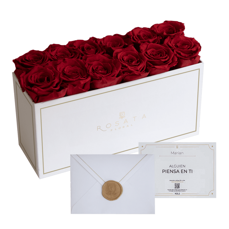 Rosebox White - 12 Preservadas - arreglo de rosas - Rosata Floral